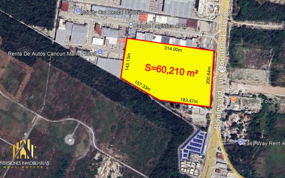 SE VENDE TERRENO COMERCIAL DE 6 HAS. BLVD COLOSIO, CANCÚN