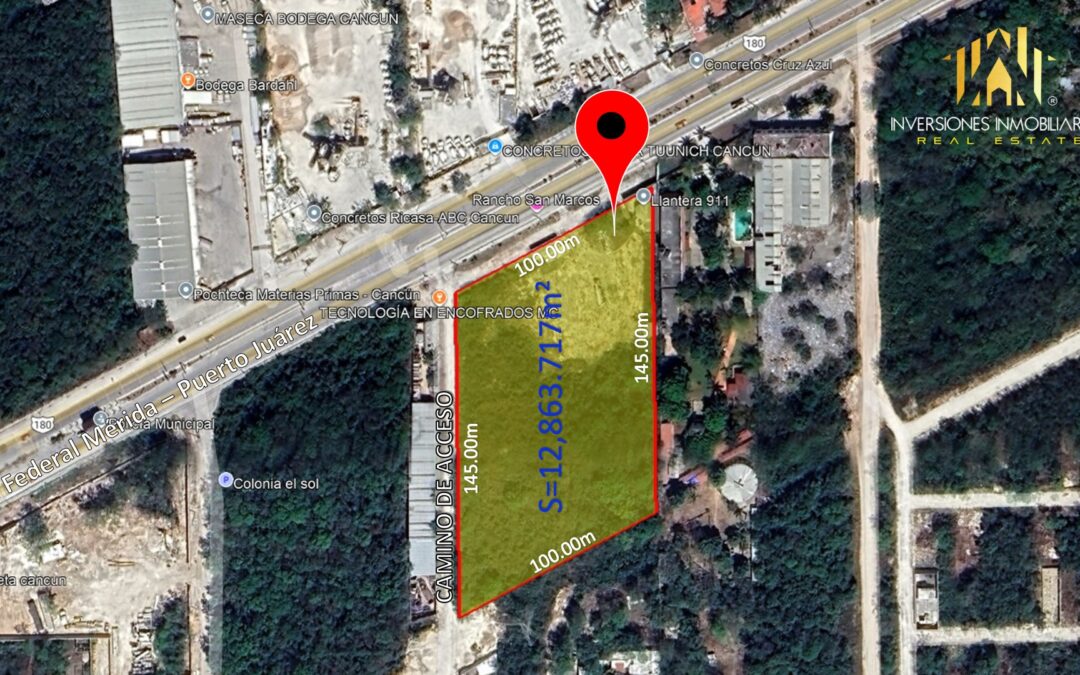 SE VENDE TERRENO COMERCIAL DE 1.2 HECTÁREA EN AV. LÓPEZ PORTILLO, CANCÚN
